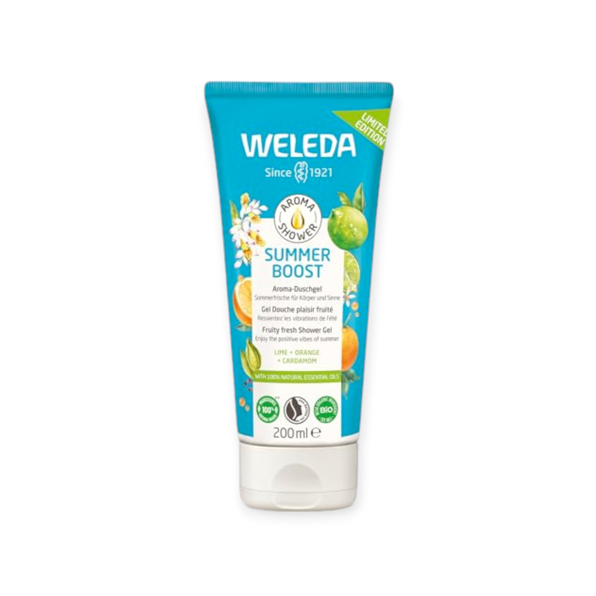 WELEDA(ヴェレダ) アロマシャワー サマーブースト 200mL ボディ用洗浄料 ボディウォッシュ ソープ ジューシーライムの香り