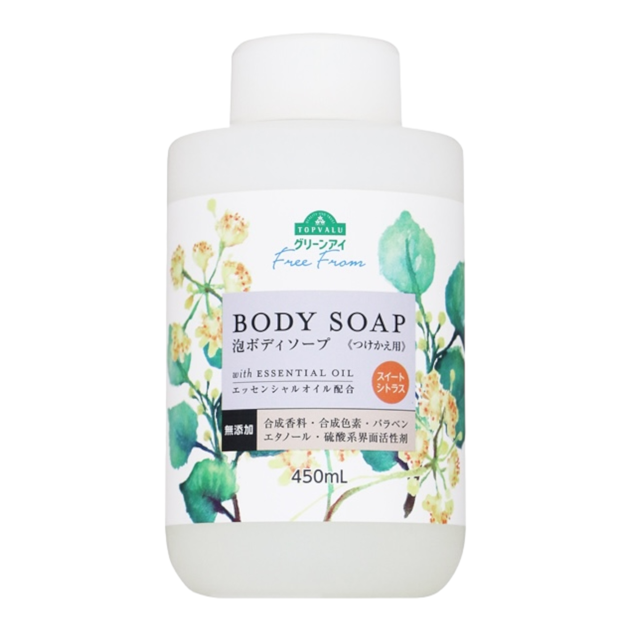 Free From BODY SOAP with ESSENTIAL OILスイートシトラス(トップバリュFF泡ボディソープCT )