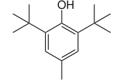 ジブチルヒドロキシトルエン。脂溶性フェノールであり、酸化防止剤として化粧品では使われる。変異原性、催奇性を疑われており、食品などでは使用を自粛している会社もある。
